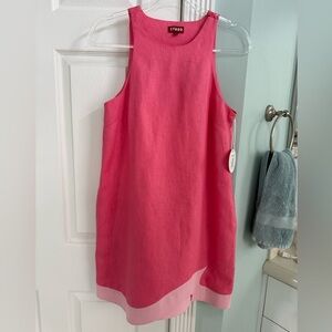 STAUD Hot Pink Sleeveless Shift Dress